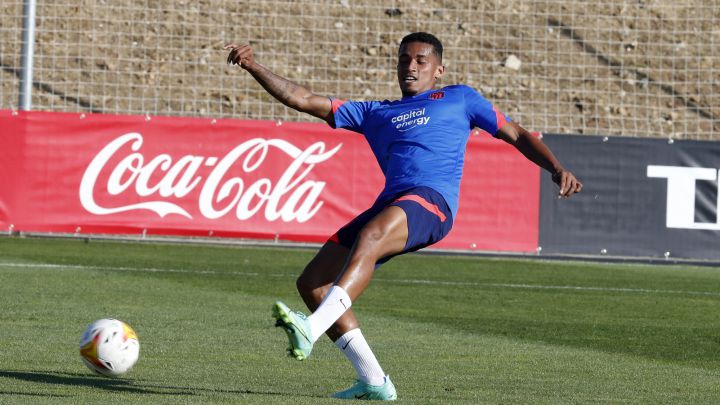 Marcos Paulo, en una sesión del Atlético en la pretemporada.