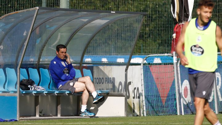 Carmelo del Pozo durante su etapa en el Deportivo