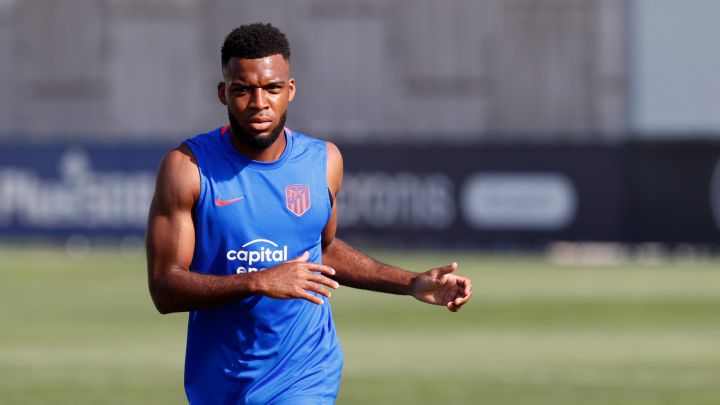 Lemar, del Atlético, en un entrenamiento