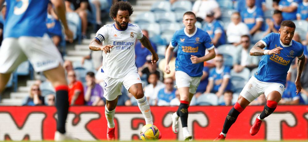 Marcelo, en un momento del partido ante el Rangers.