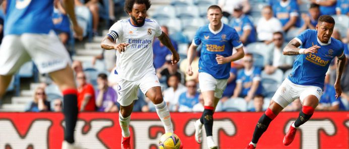 Marcelo, en un momento del partido ante el Rangers.
