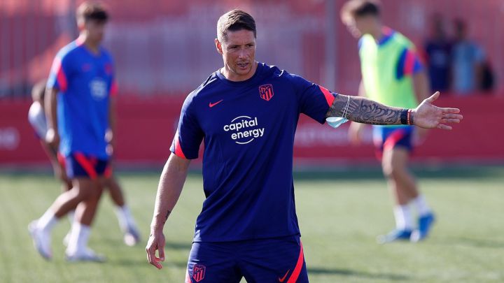 Torres, en su primer día al frente del Juvenil A del Atlético.