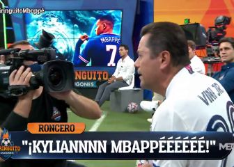 Roncero entra en ebullición en El Chiringuito por Mbappé... y Messi