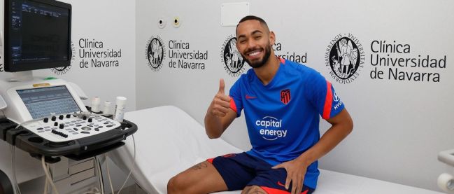 Cunha, en el reconocimiento médico con el Atlético.