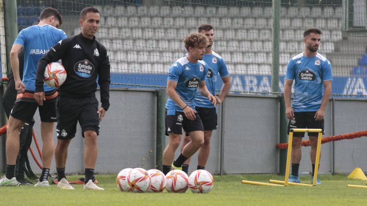 Borja Jiménez junto a Mario Soriano, el último fichaje del Deportivo.