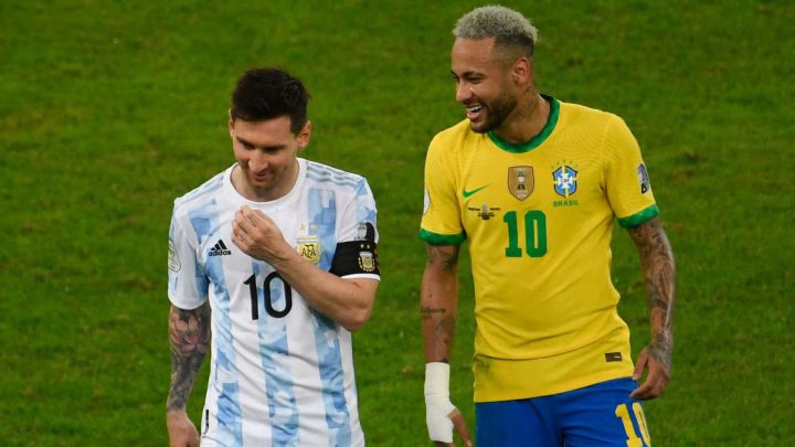 Messi y Neymar en la final de la Copa América.