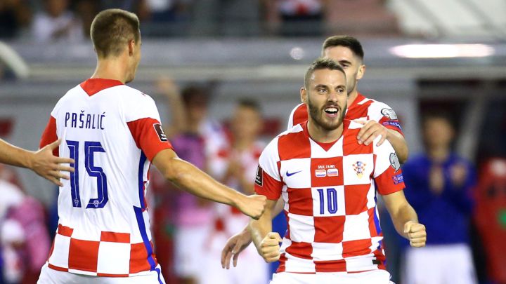 Los jugadores de Croacia celebran un gol