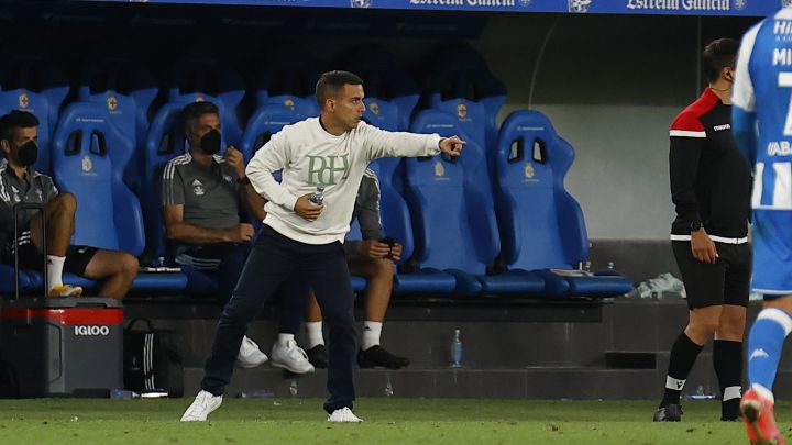 Borja Jiménez en un partido con el Deportivo.