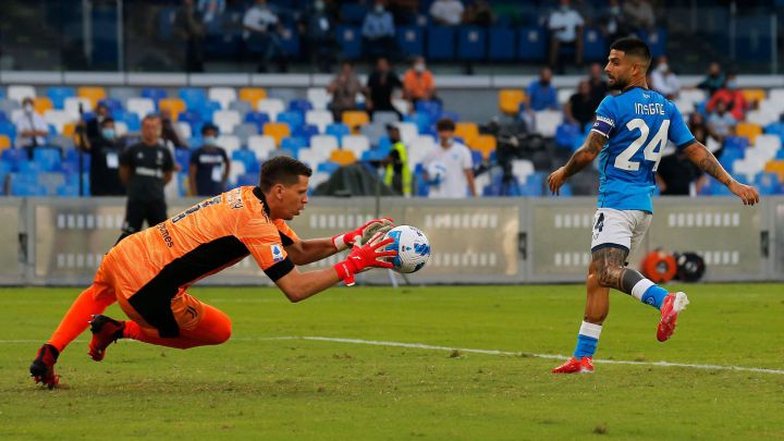Szczesny, durante el partido contra el Nápoles.
