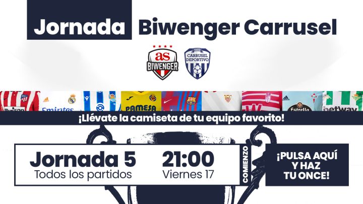 ¡Llévate la camiseta de tu equipo en la Jornada Biwenger Carrusel!