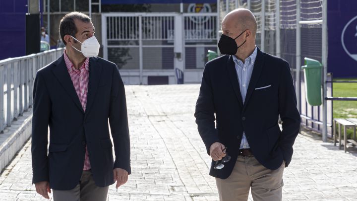 Foto de archivo de David Espinar y Matt Fenaert en los Anexos de Zorrilla, instalaciones del Real Valladolid.