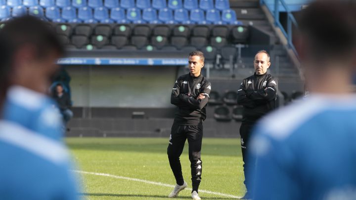 Borja Jiménez, en el entrenamiento del Deportivo.