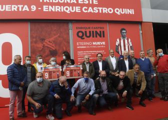 La puerta 9 de El Molinón
recuerda al legendario Quini