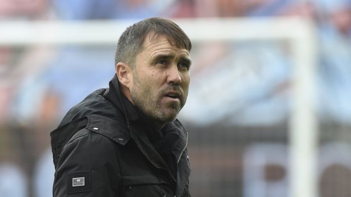El entrenador argentino Eduardo Coudet, en los minutos previos al encuentro del partido entre el Celta y el Sevilla disputado en Balaídos.