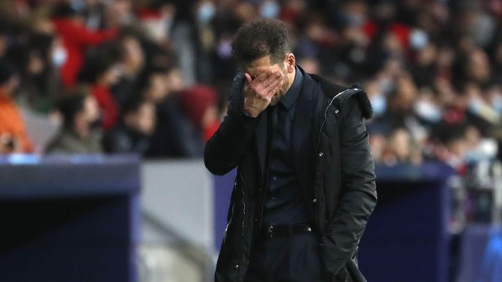 Simeone, cabizbajo en el Atlético-Milan