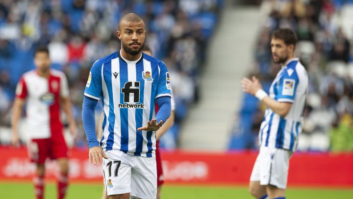 Rafinha, jugador de la Real Sociedad, durante un partido.