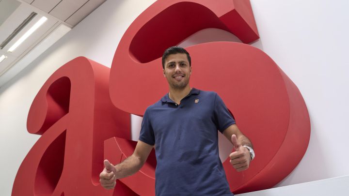 Rodri, en su visita a la redacción de AS.
