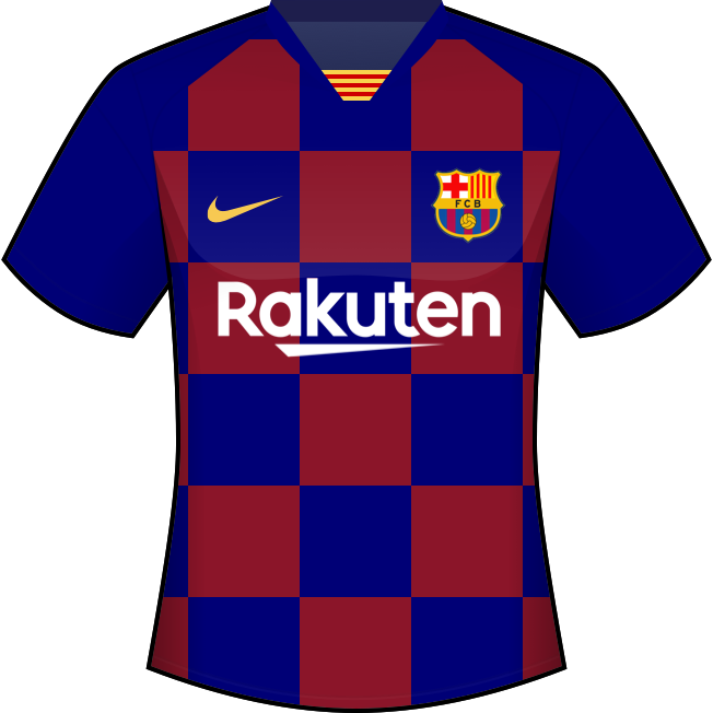 Primera equipación: Fútbol Club Barcelona