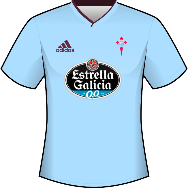 Primera equipación: Celta de Vigo