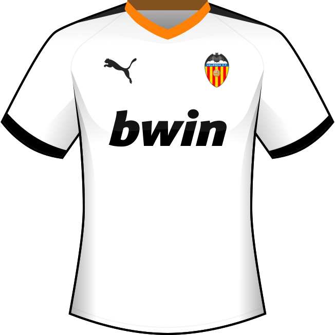 Primera equipación: Valencia Club de Fútbol