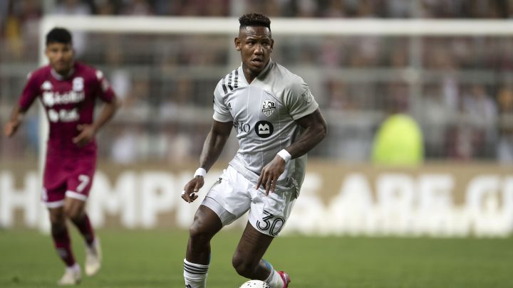 Quioto en acción con CF Montréal en un juego de Concachampions.