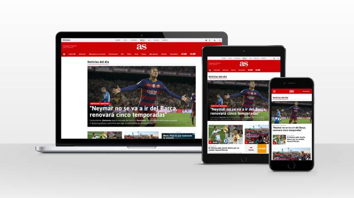 Portada y diseño web responsive de AS.com