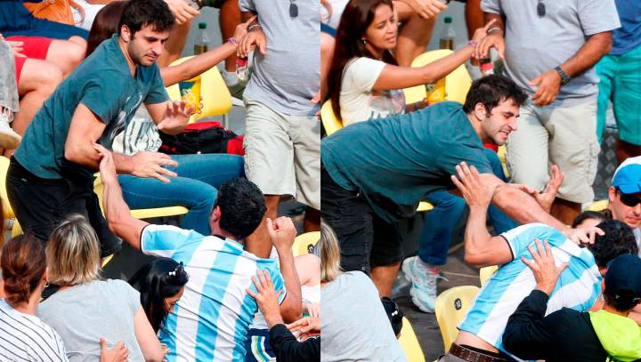 Argentina and Brazil fans get into Olympics punch-up