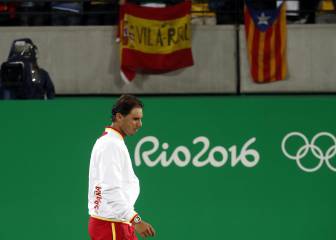Nadal se indigna con un aficionado por una estelada