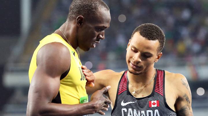 Andre De Grasse corrió su primer 100 con unas Converse