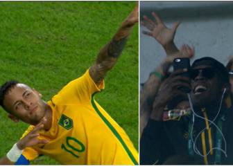 Neymar le dedicó su golazo de falta en Maracaná a Bolt