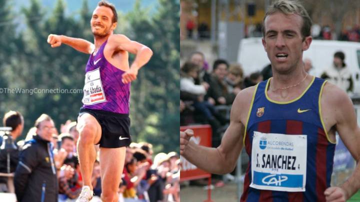 Los atletas españoles Toni Abadía y Sergio Sánchez.