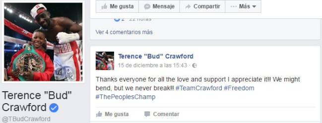 Publicación de Terence Crawford.
