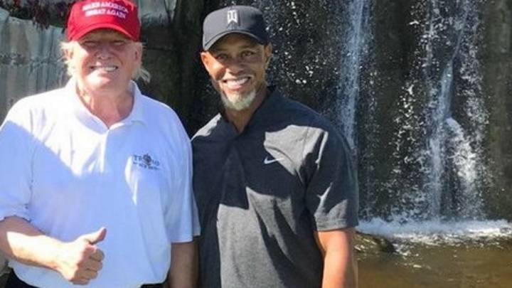 Tiger Woods juega con el presidente electo Donald Trump