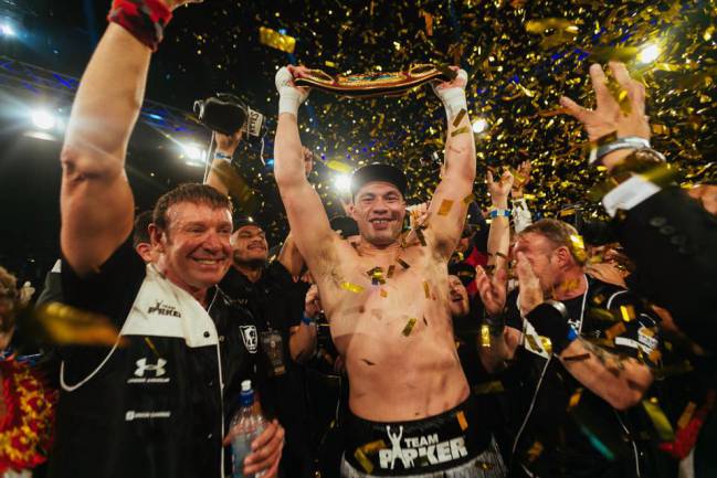 Joseph Parker celebra su victoria ante Andy Ruiz el pasado diciembre en Nueva Zelanda.