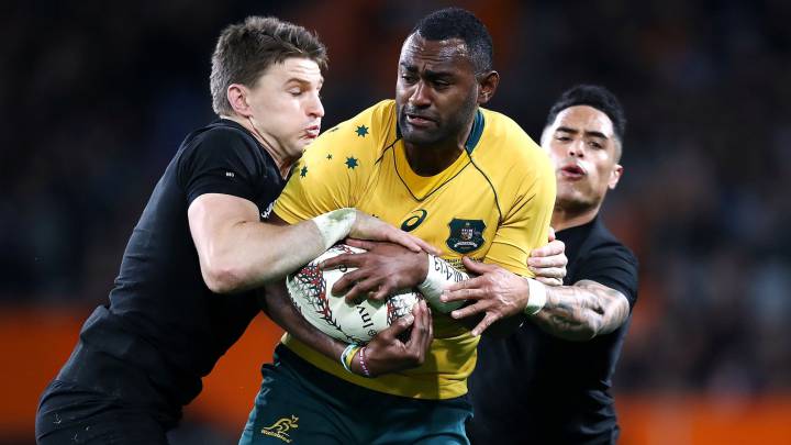 Imagen del partido entre los All Blacks (Nueva Zelanda) y los Wallabies (Australia)
