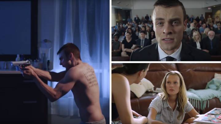 Tres fotogramas de la prlícula de Pistorius.