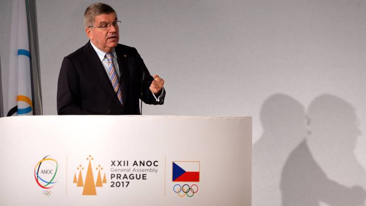 Thomas Bach interviene durante la primera jornada de la XXII Asamblea General de la Asociación de Comités Olímpicos Nacionales.