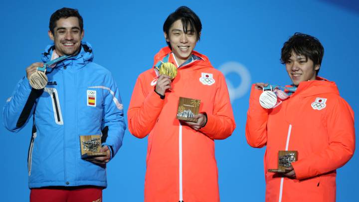 Javier Fernandez, Yuzuru Hanyu y Shoma Uno.