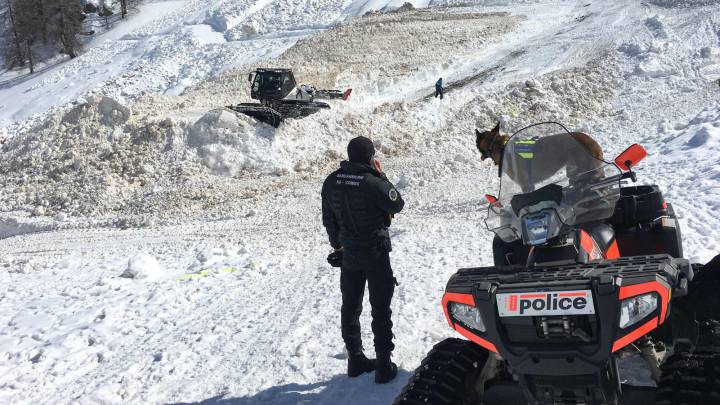 Imagen de una avalancha en los Alpes.