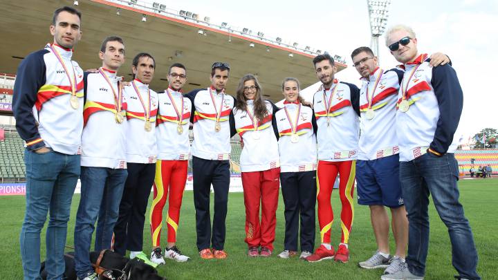 Algunos de los medallistas españoles en los Europeos de atletismo paralímpico.