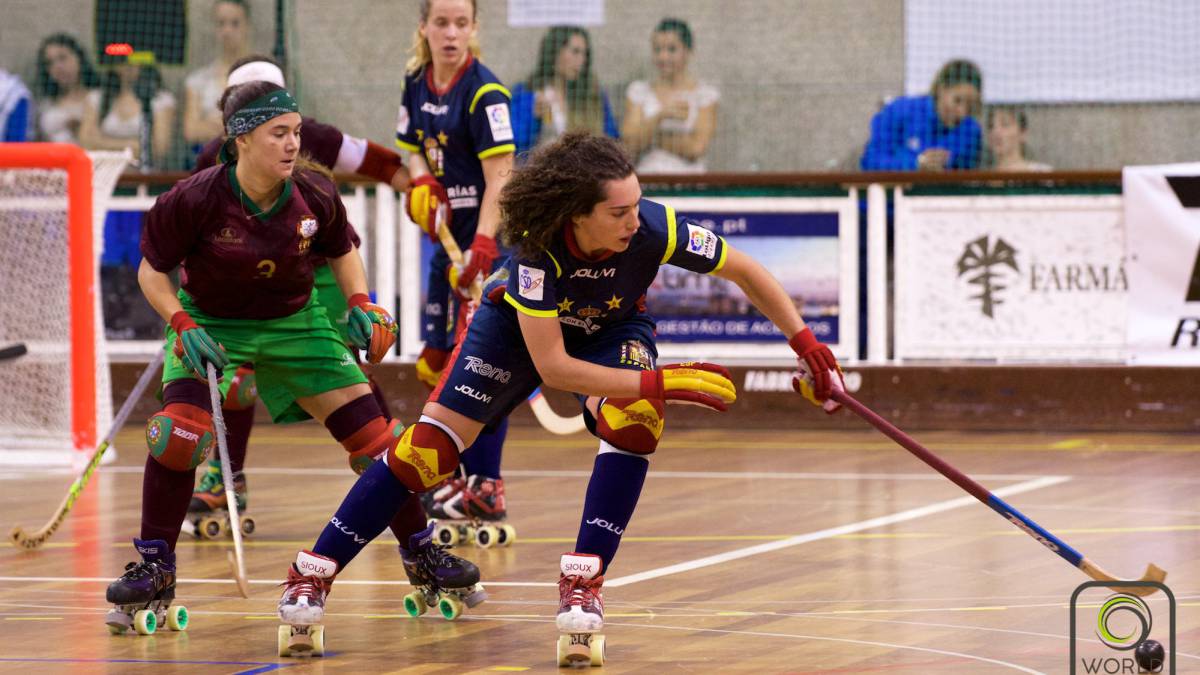 Imagen de la final del Campeonato de Europa Femenino de Hockey Patines entre Portugal y España.