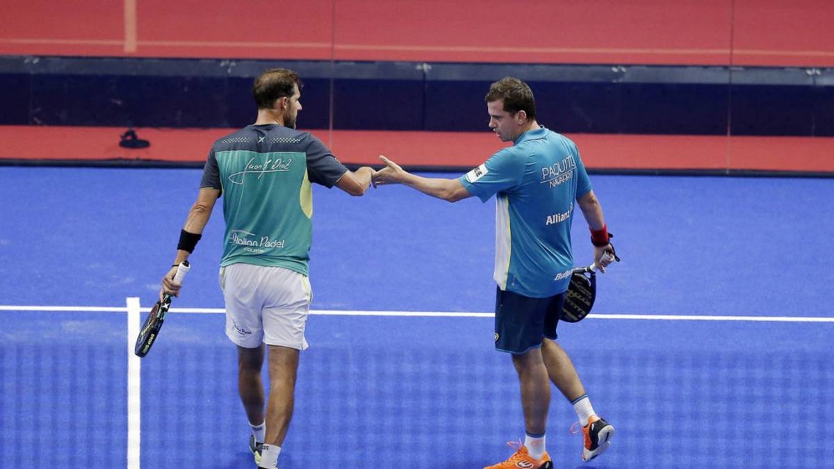 Juan Martín y Paquito Navarro durante el partido.