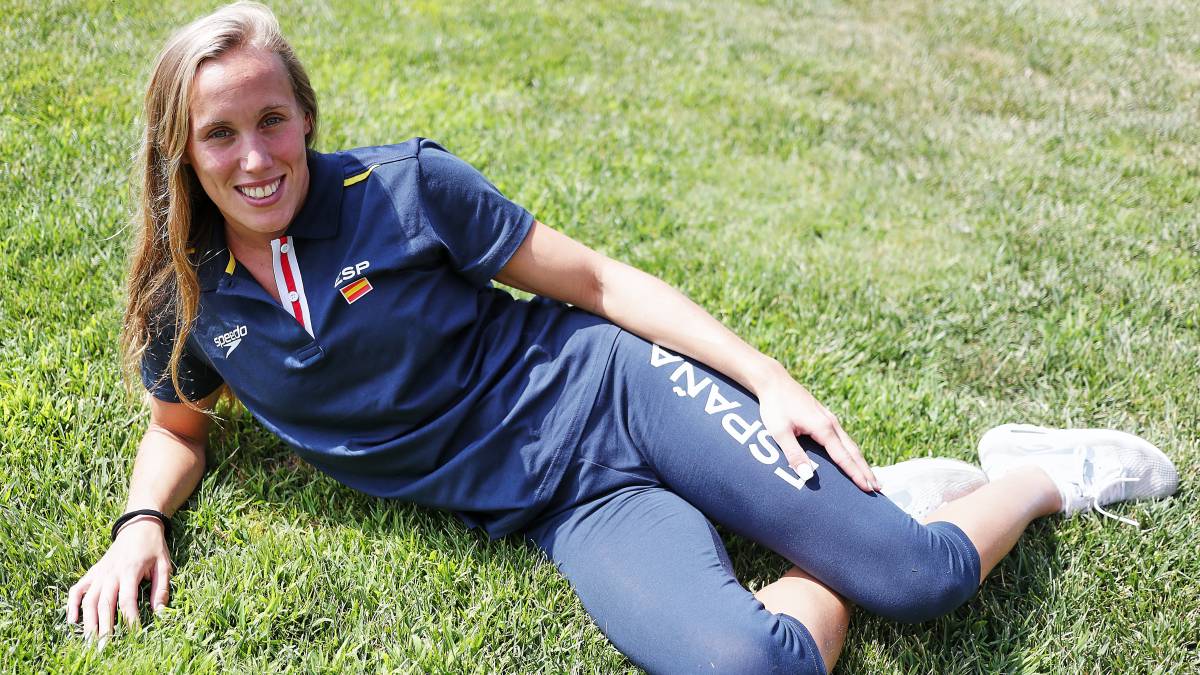 La nadadora Marina García posa para As en el Media Day de la Selección Española de Natación.