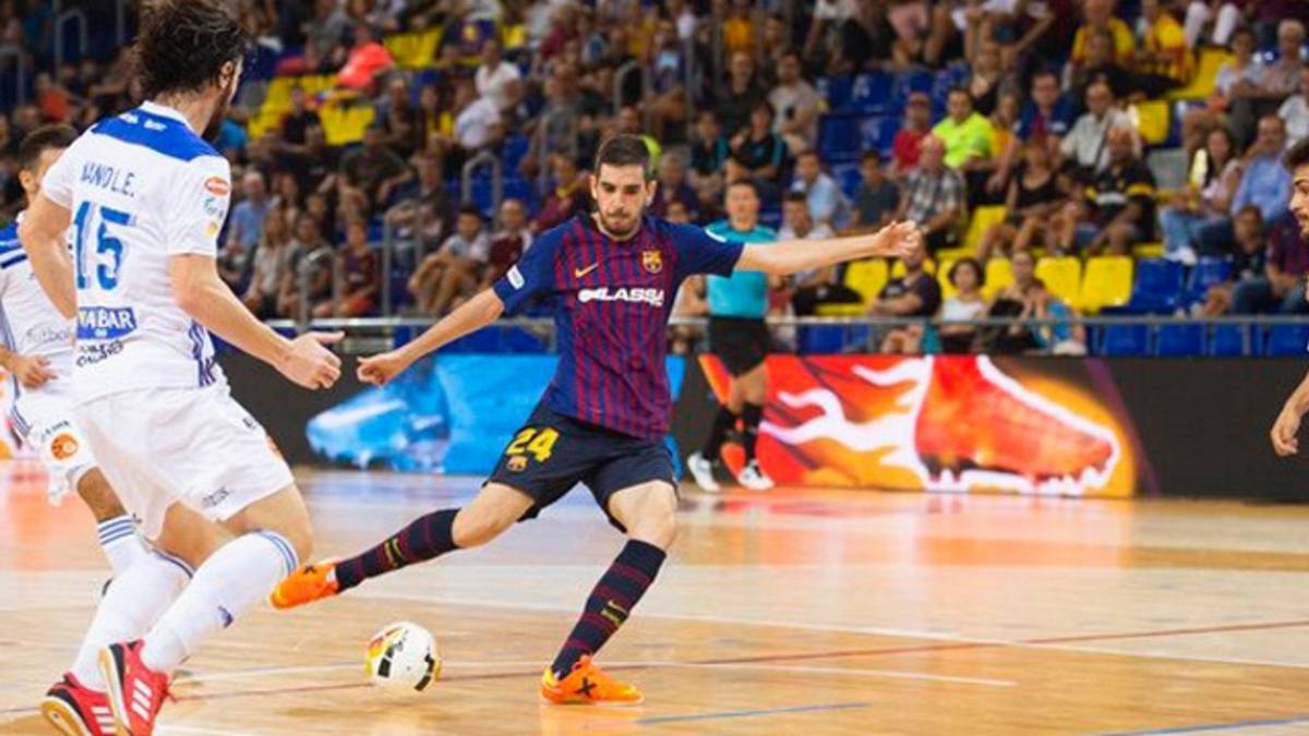 Adri Ortego durante un encuentro con el Barça Lassa