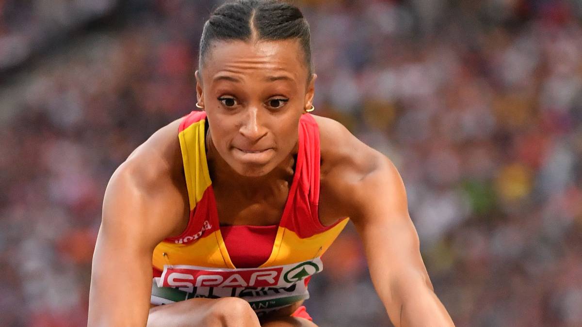Ana Peleteiro compite en la final de Triple Salto de los Europeos de Atletismo en Berlín.