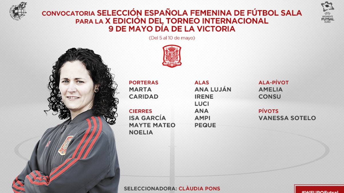 Lista de España de fútbol sala femenino para el Torneo de Moscú.