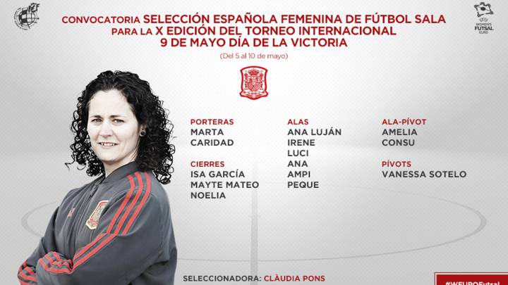 Lista de España de fútbol sala femenino para el Torneo de Moscú.