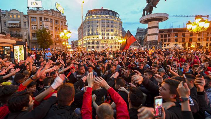 Celebración en Skopje.