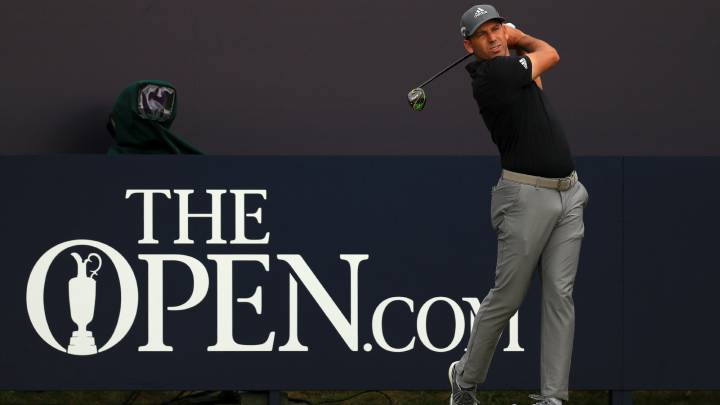 Sergio García, durante una práctica previa al 148º Open Championship.