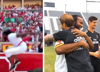 La estrella de la NFL que corrió San Fermín reaparece: ojo a su saludo con Ramos